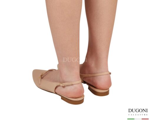 Sligback flat in pelle cipria  con fascetta </br> D1928 Scarpe donna