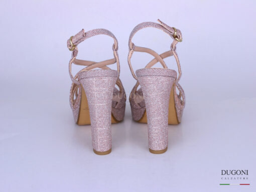 Sandalo galassia rosa tacco alto</br> D1260 COLLEZIONE SPOSA