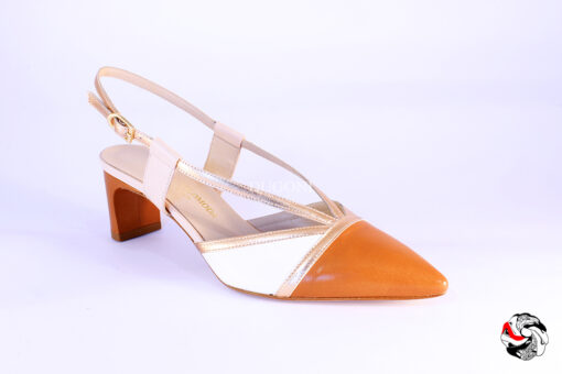 Slingback cuoio e rosa  </br> D859 Outlet