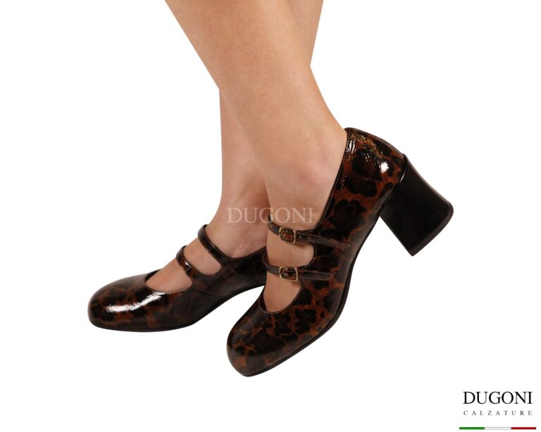 Mary Jane in naplak marrone maculata D1957 Mary Jane