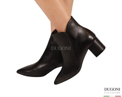 Tronchetto in pelle nero</br> <span>-lavorazione a sacchetto-</span></br> D1941 Scarpe donna