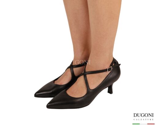 Mary Jane in pelle nera </br> <span>-lavorazione a sacchetto-</span> <br/>D1946 Mary Jane