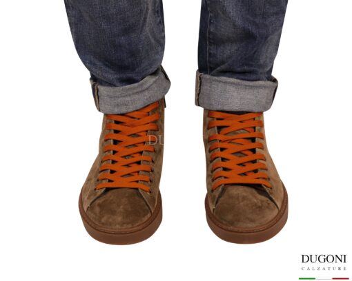 Sneakers alta scamosciata castoro <br/> DUGONI <br/>U466 Calzature uomo