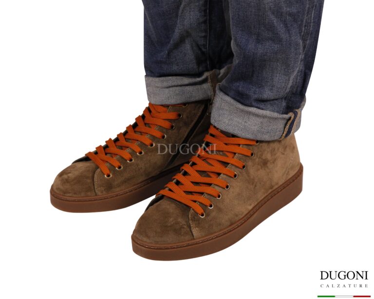 Sneakers alta scamosciata castoro <br/> DUGONI <br/>U466 Calzature uomo
