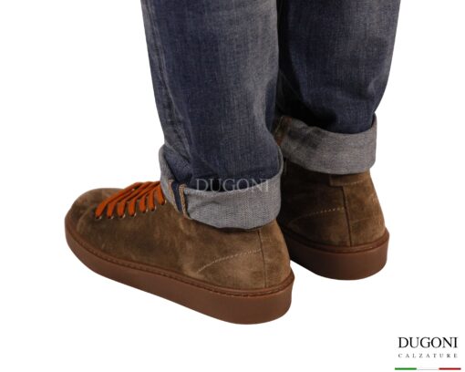 Sneakers alta scamosciata castoro <br/> DUGONI <br/>U466 Calzature uomo