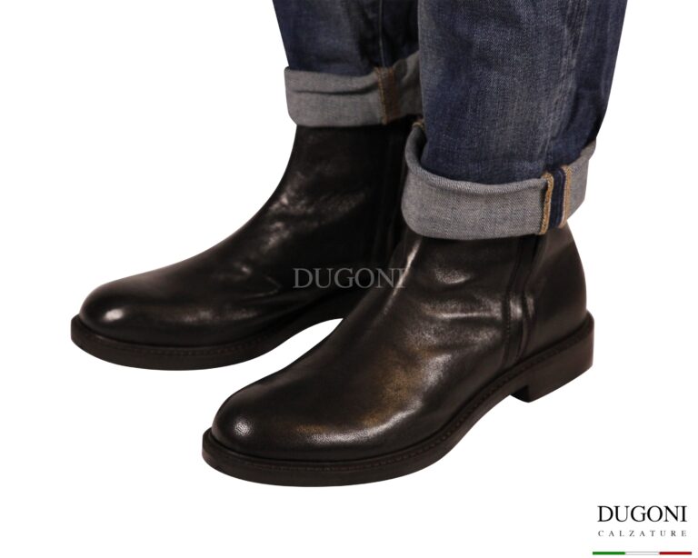 Stivaletto in  bufalo nero <br/>PAWELK’S  <br> U469 Calzature uomo