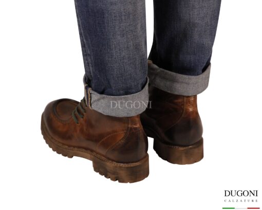 Stivaletto in pelle vintage marrone <br/> JpDavid <br/>U470 Calzature uomo