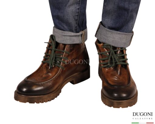 Stivaletto in pelle vintage marrone <br/> JpDavid <br/>U470 Calzature uomo