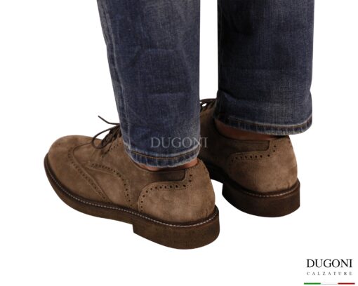 Derby Rondine scamosciata tortora <br/> BRECOS <br/>U472 Calzature uomo