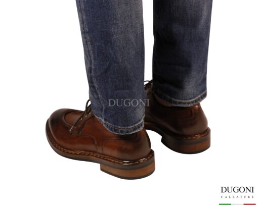 Derby in pelle marrone cuoio <br/> JpDAVID <br/>U471 Calzature uomo