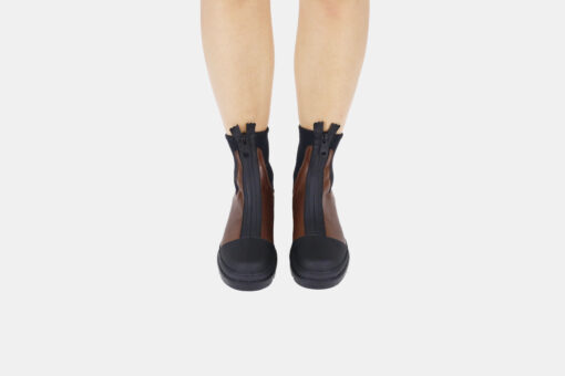 Stivaletto scuba in pelle marrone cuoio   </br> D1936 Anfibi