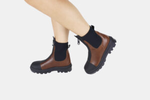 Stivaletto scuba in pelle marrone cuoio   </br> D1936 Anfibi