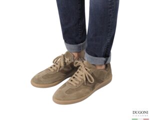 Sneakers in vitello rovesciato beige </br> <span>-plantare estraibile – </span></br> BRECOS </br> U478 Calzature uomo