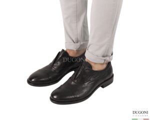 Slip on in pelle nera vintage  </br> PAWELK’S </br> U287 Calzature uomo