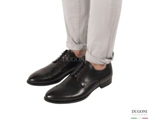 Derby  in pelle nera </br> <span>-lavorazione blake- </span> </br>BRECOS </br> U477 Calzature uomo