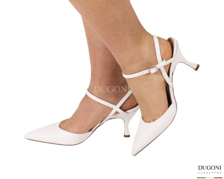 Mary Jane cinturini mignon in pelle bianca <br/> D1989 COLLEZIONE SPOSA