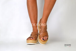 Zeppa rafia in pelle marrone cuoio </br>Aquamore</br>D2015 Outlet Zeppa rafia in pelle marrone cuoio </br>Aquamore</br>D2015 Outlet